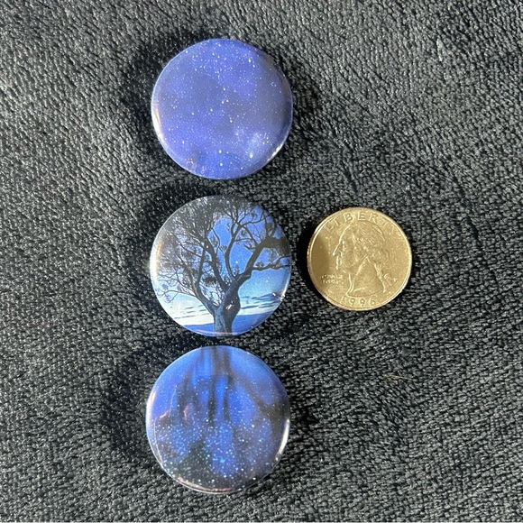 Tree Reflection - 3 Button Set (Handmade) - Picture 2 of 8